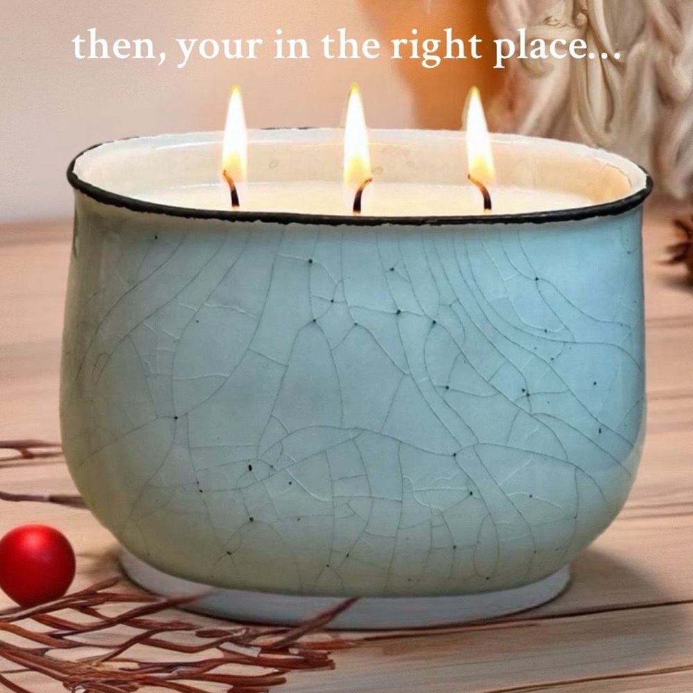 3 wick ceramic scented Candle